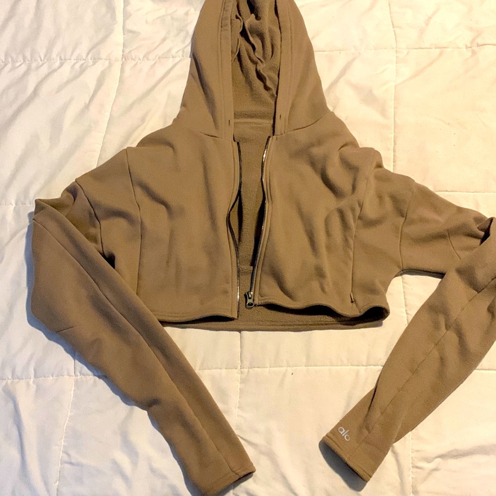 Alo Yoga Nude Cropped Zip Up